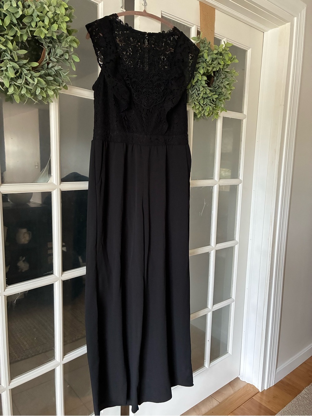 Black Lace Top palazzo jumpsuit